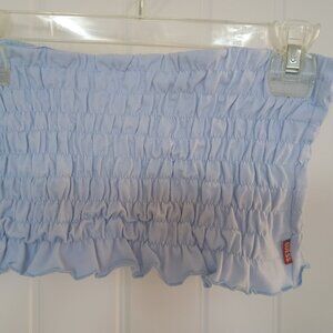 GUESS Y2K Blue Smocked Tube Top Size Medium/Large Stretch 100% Cotton Cool